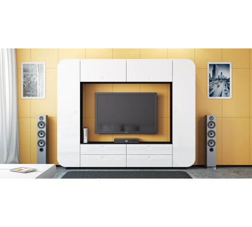 Гостиная iMeb (АйМеб) МН-401.2 белый глянец от Мебель-Неман